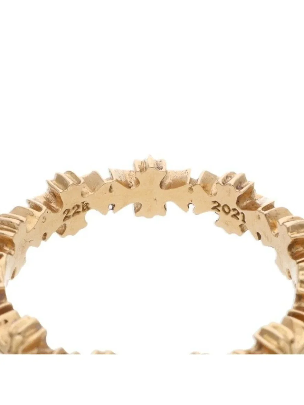 Chrome Hearts CH Pls Band Tiny Ech Plus Gold Ring